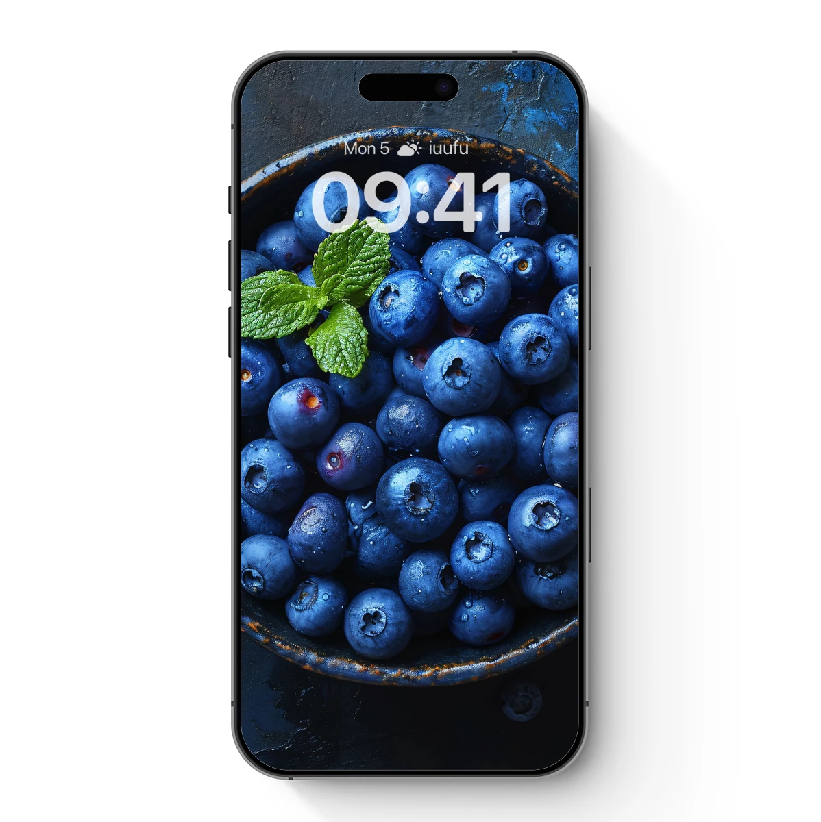 Blueberry Bliss: Dew-Drenched Delight with Mint Garnish Blueberry Bliss: Dew-Drenched Delight with Mint Garnish