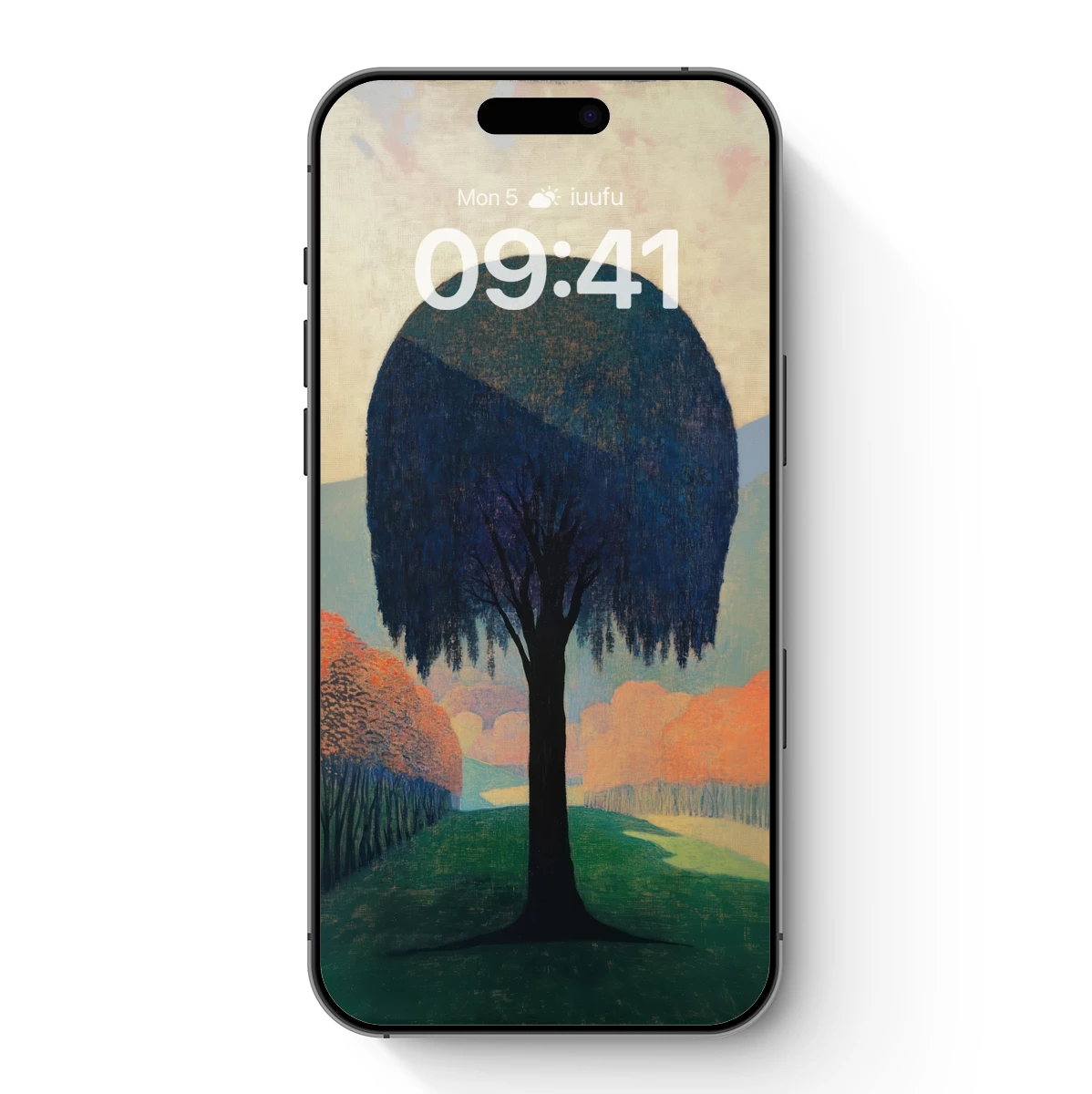 Ethereal Tree: Dreamlike Landscape in Autumn Hues