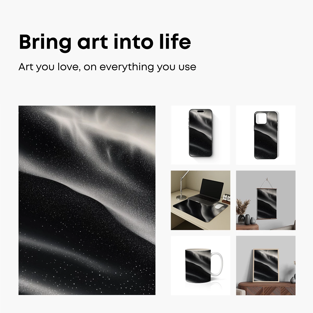 Ethereal Sands: Monochrome Desert Waves