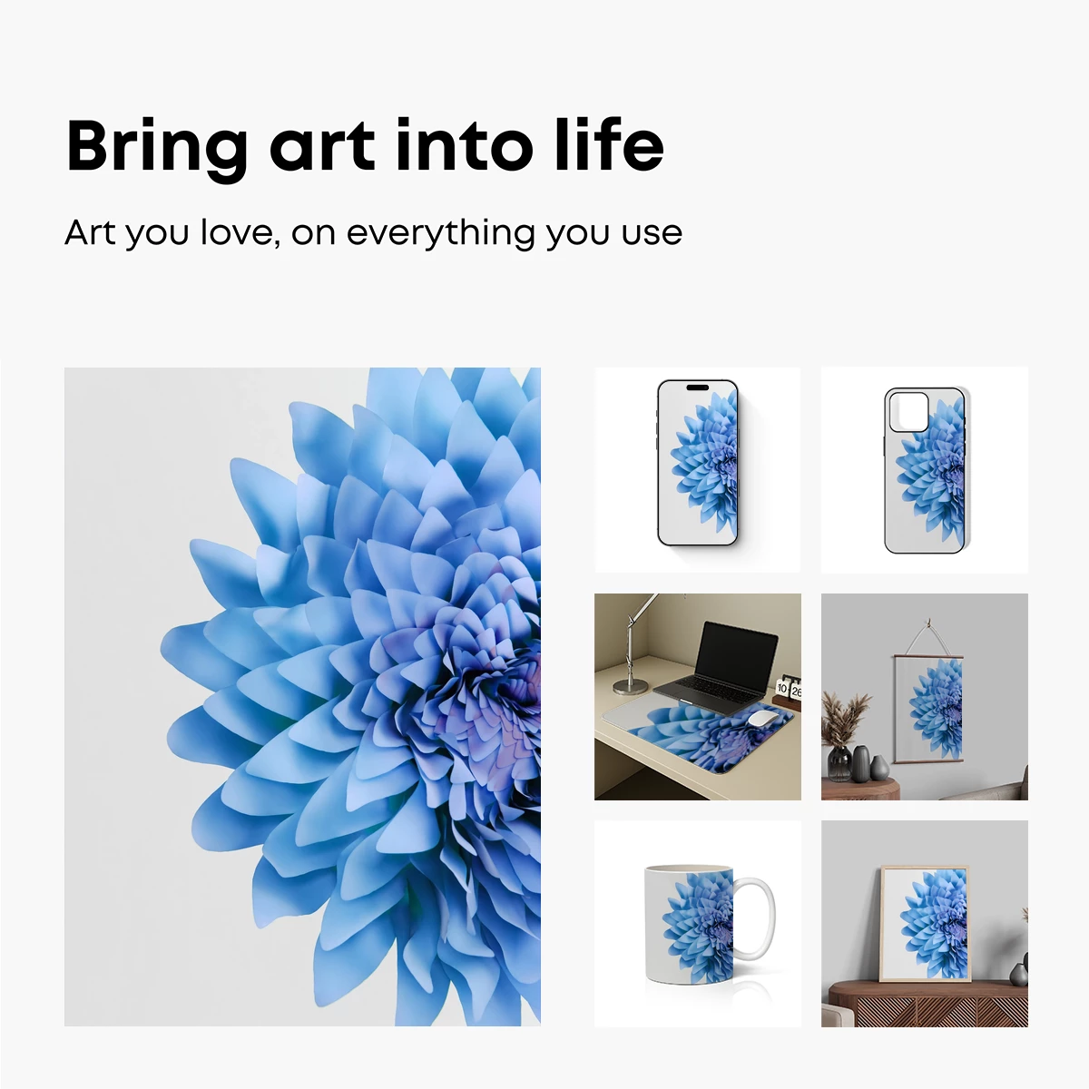 Ethereal Blue Dahlia Bloom