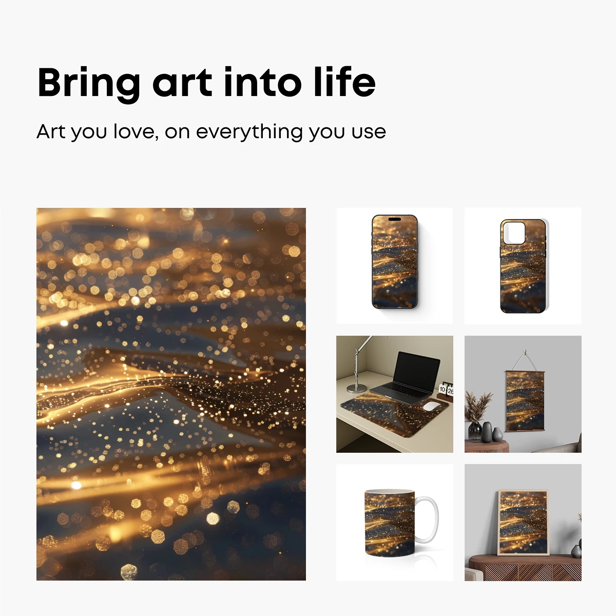 Golden Bokeh Waves: A Luminous Odyssey - Image 2