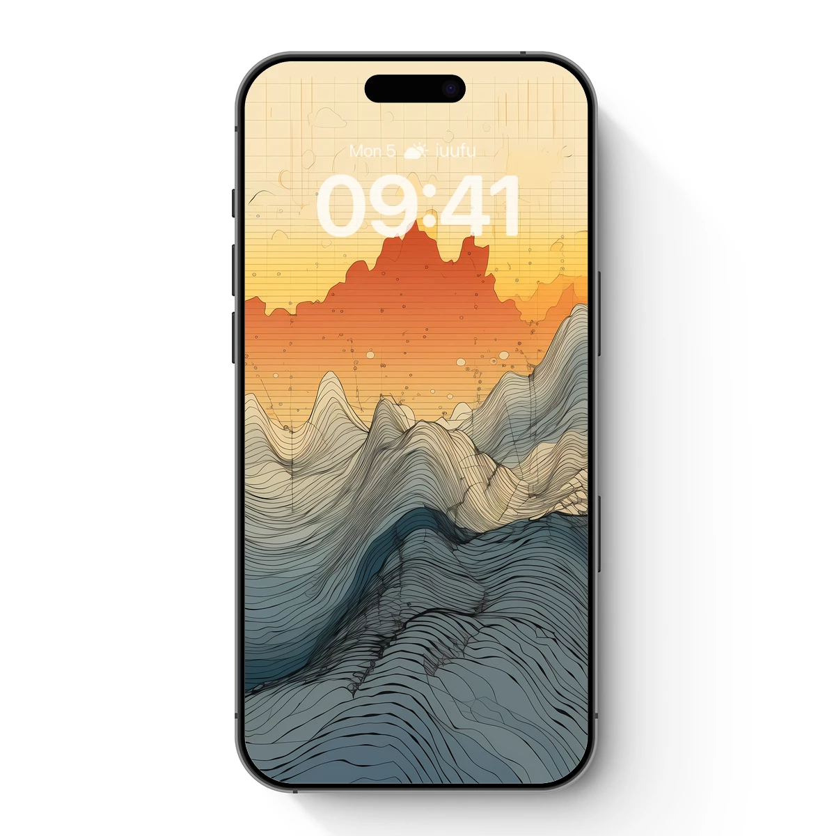 Contour Sunset: Layered Landscapes in Harmony