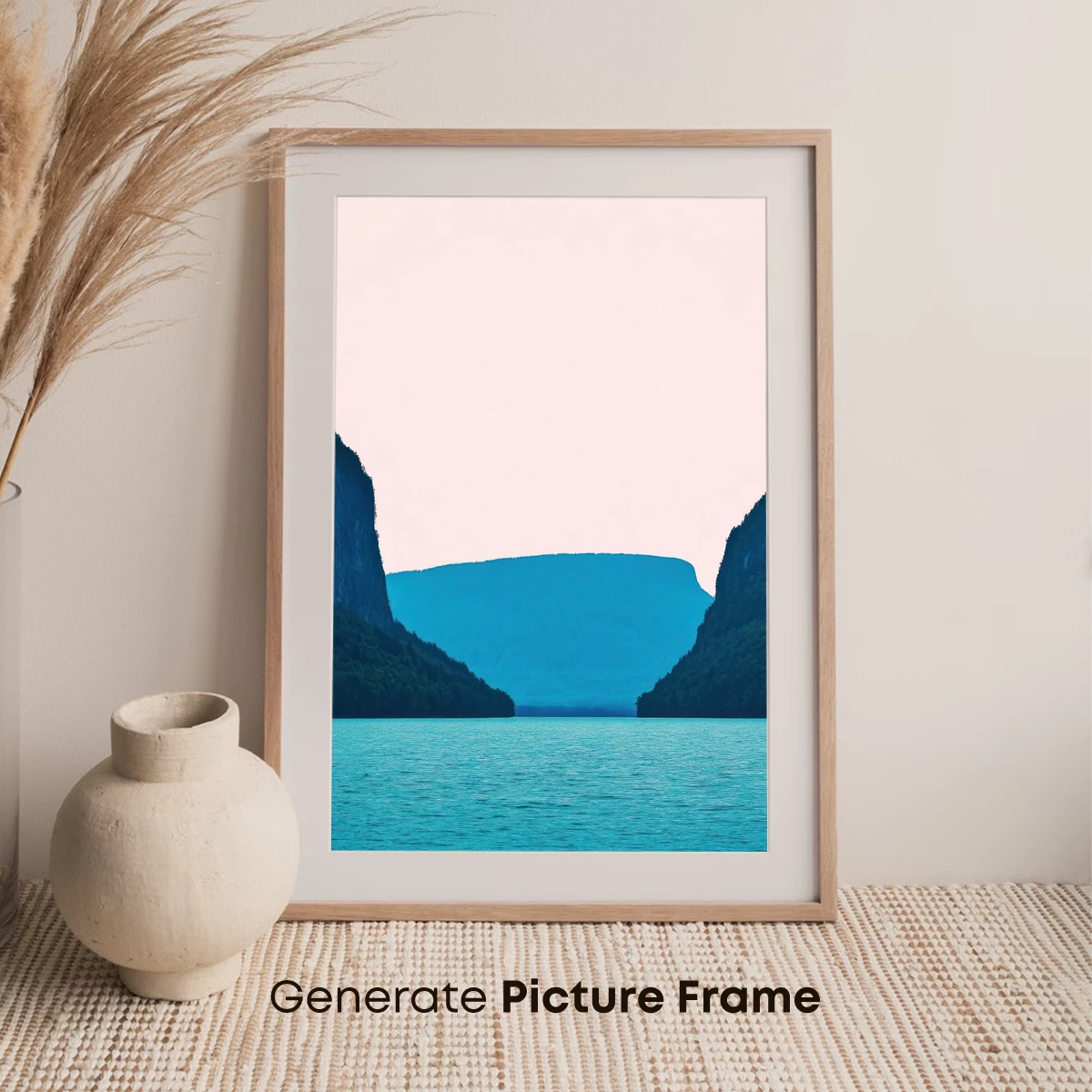 Eternal Blue Serenity: Mountain Lake Mirage - Image 7