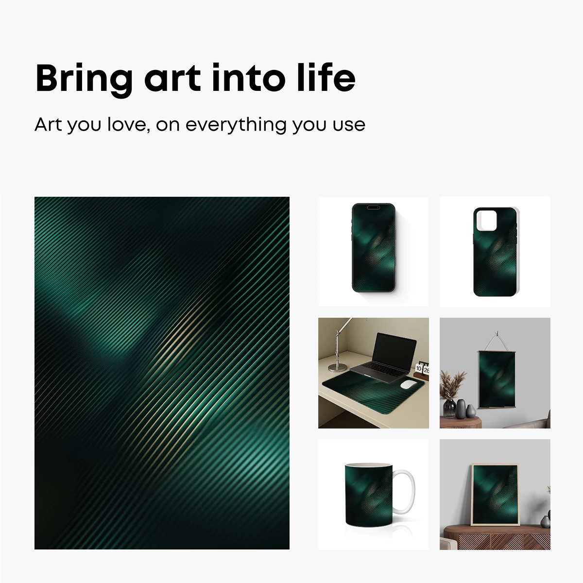 Diagonal Stripes in Teal and Gold