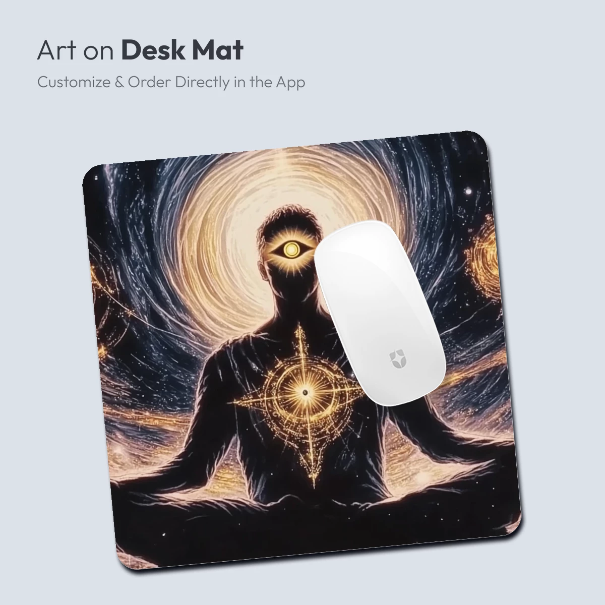 Cosmic Meditator: Illuminated by Celestial Spirals - Image 4