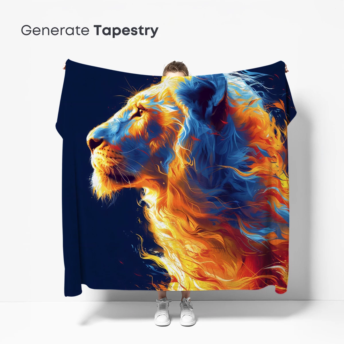 Fiery Lion's Roar: Abstract Fusion Art - Image 5