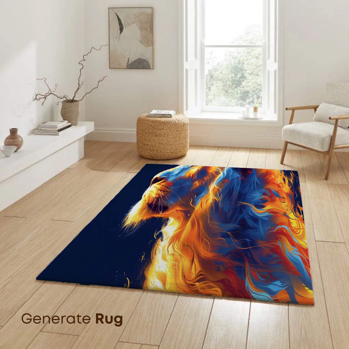 Fiery Lion's Roar: Abstract Fusion Art - Image 6