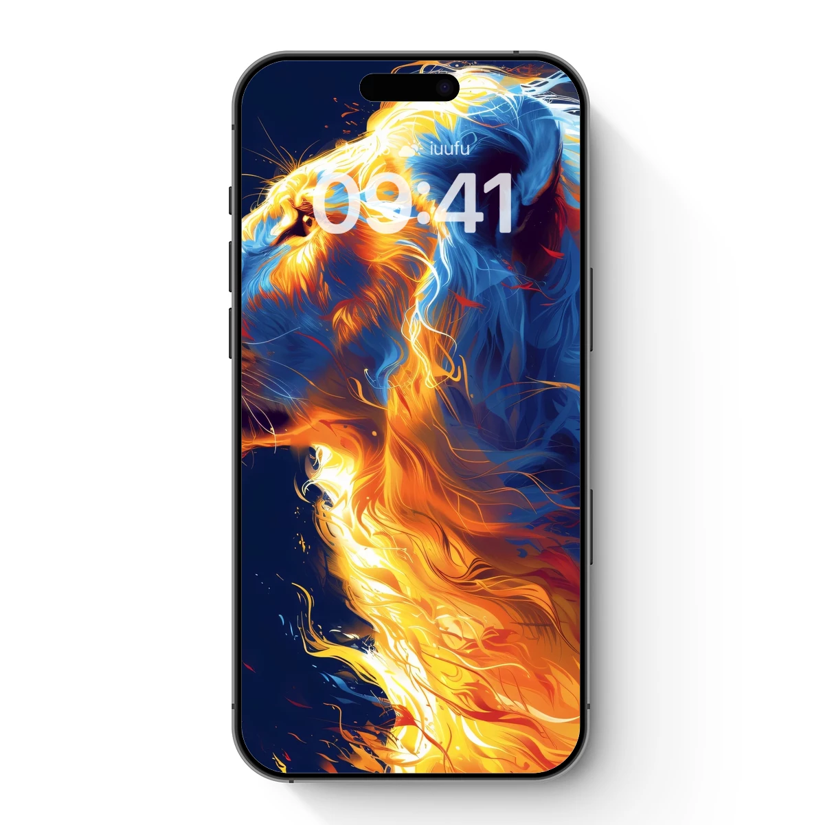Fiery Lion's Roar: Abstract Fusion Art