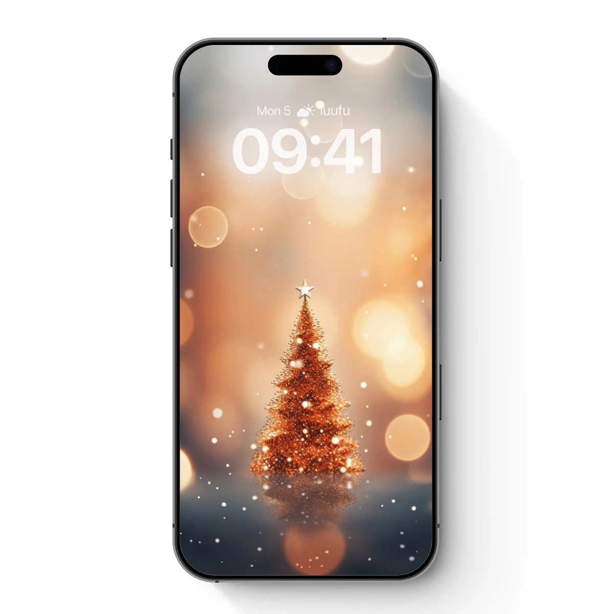 Golden Christmas Tree in Bokeh Wonderland