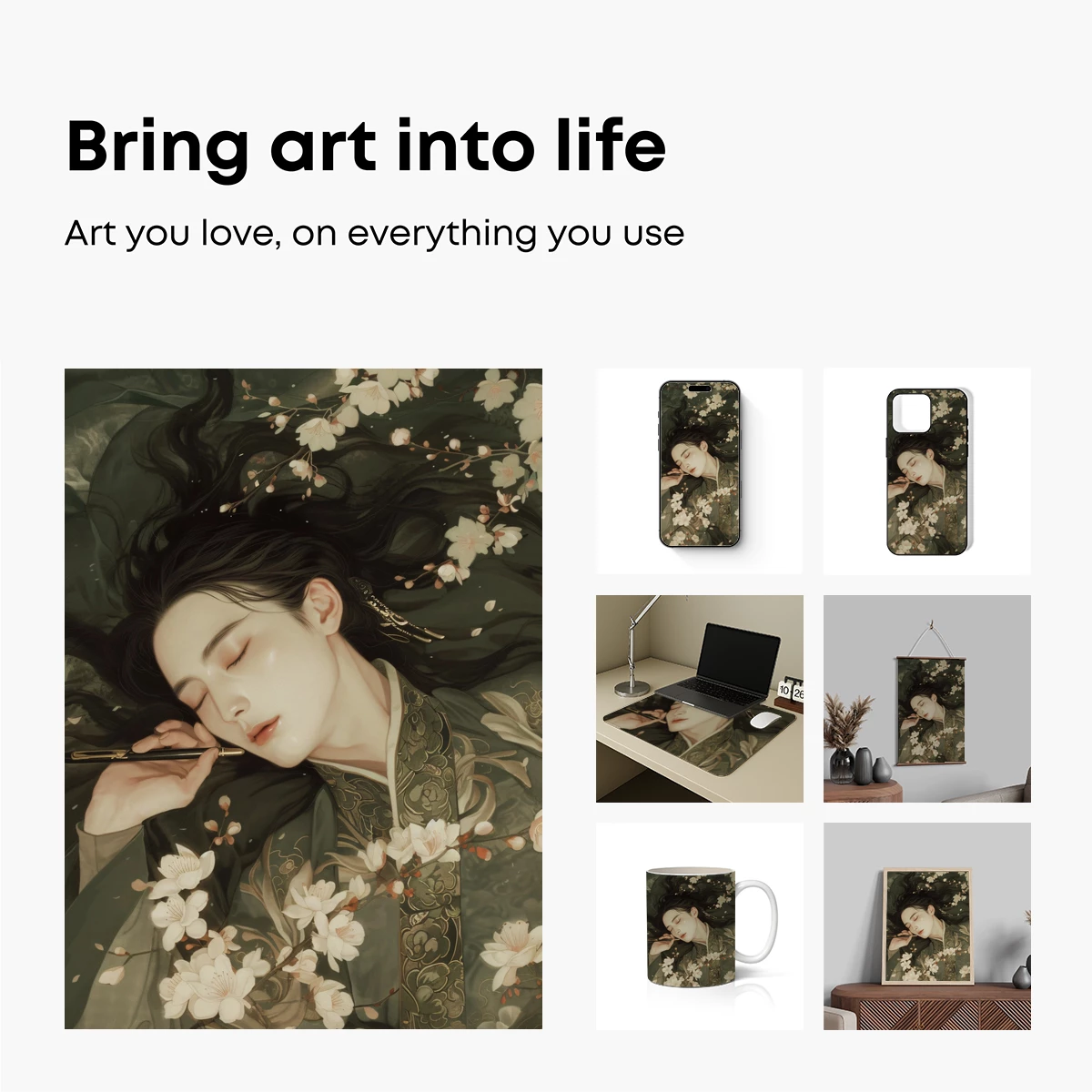 Eternal Blossom: Serene Slumber Amidst Cherry Blossoms - Image 2