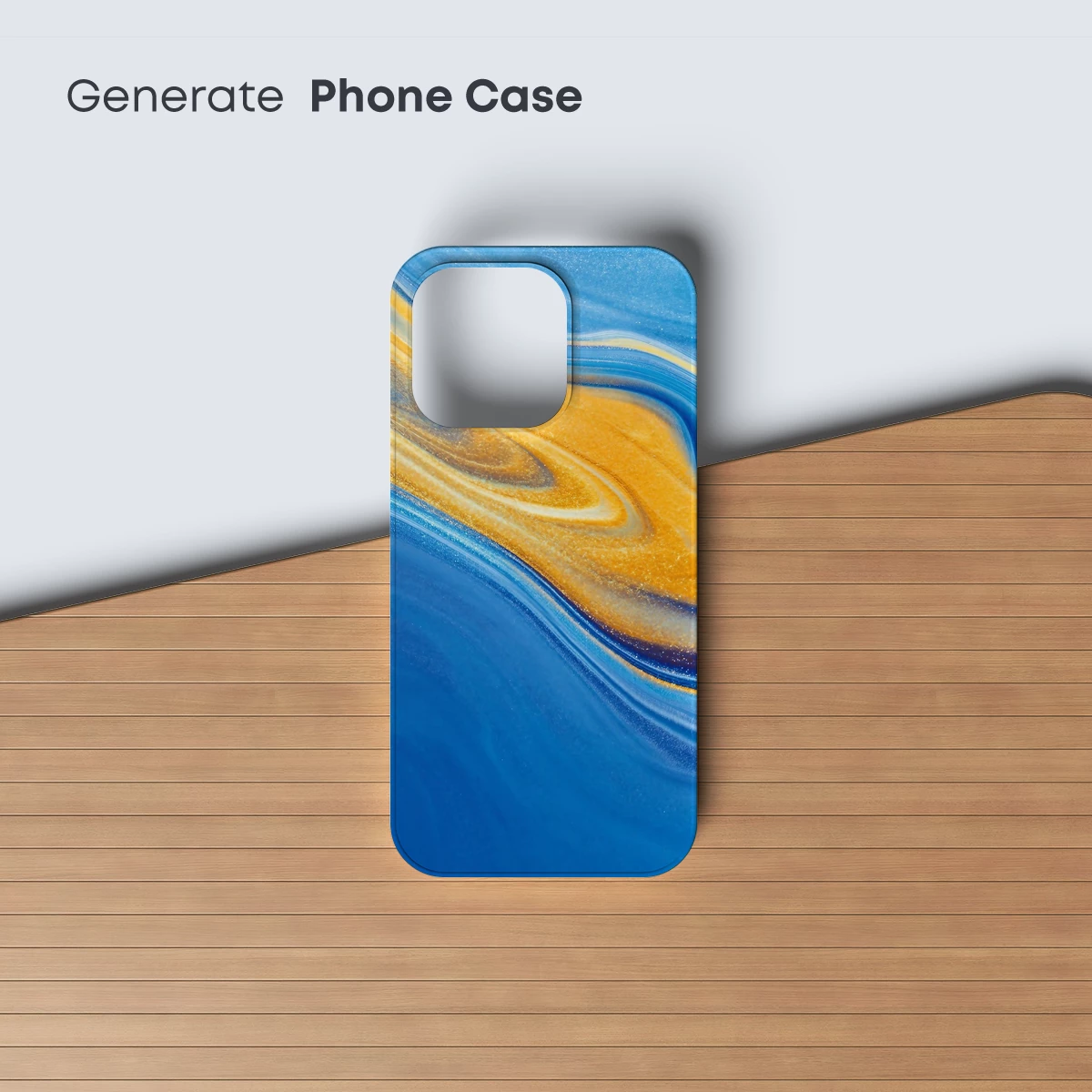 Golden Swirls in Azure Depths - Image 3