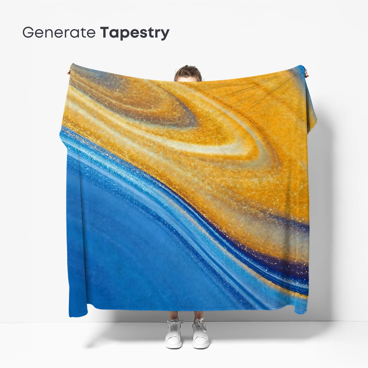 Golden Swirls in Azure Depths - Image 5