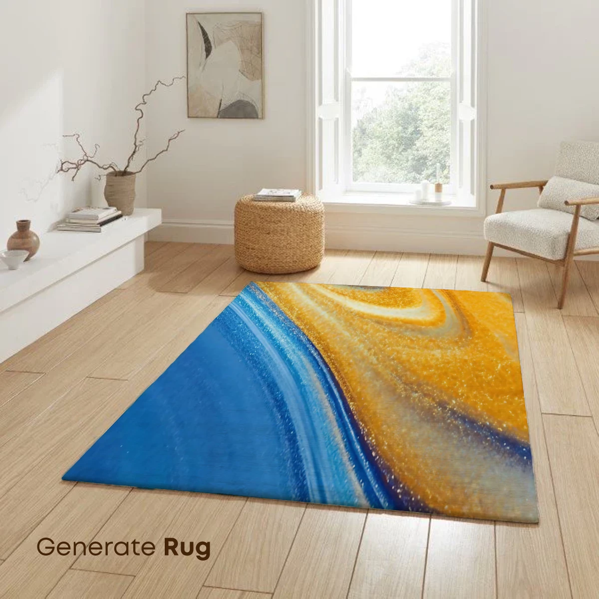 Golden Swirls in Azure Depths - Image 6