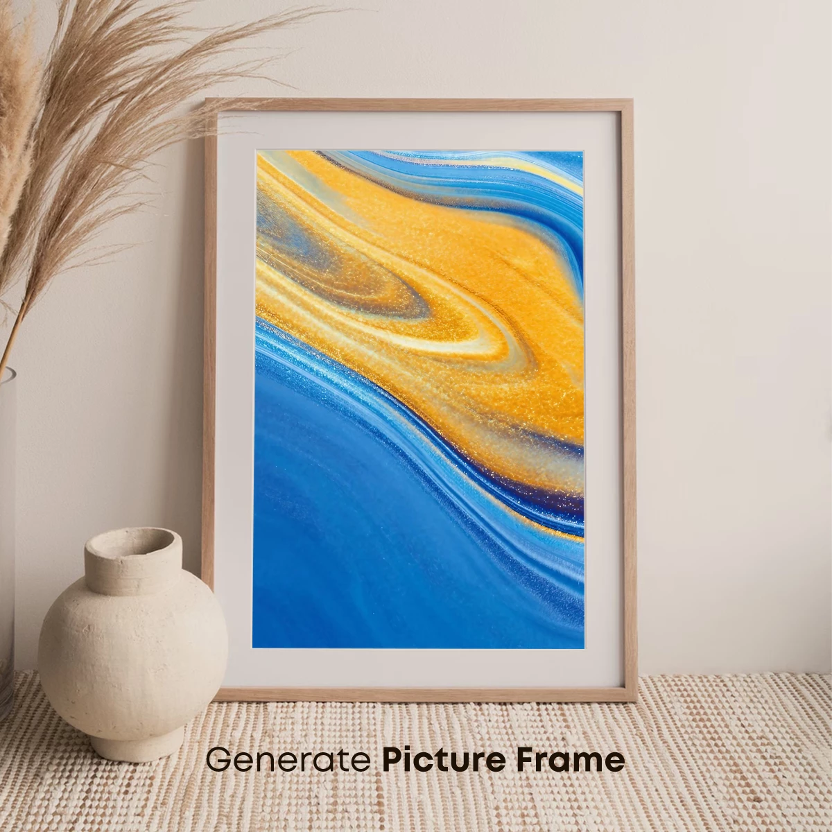 Golden Swirls in Azure Depths - Image 7