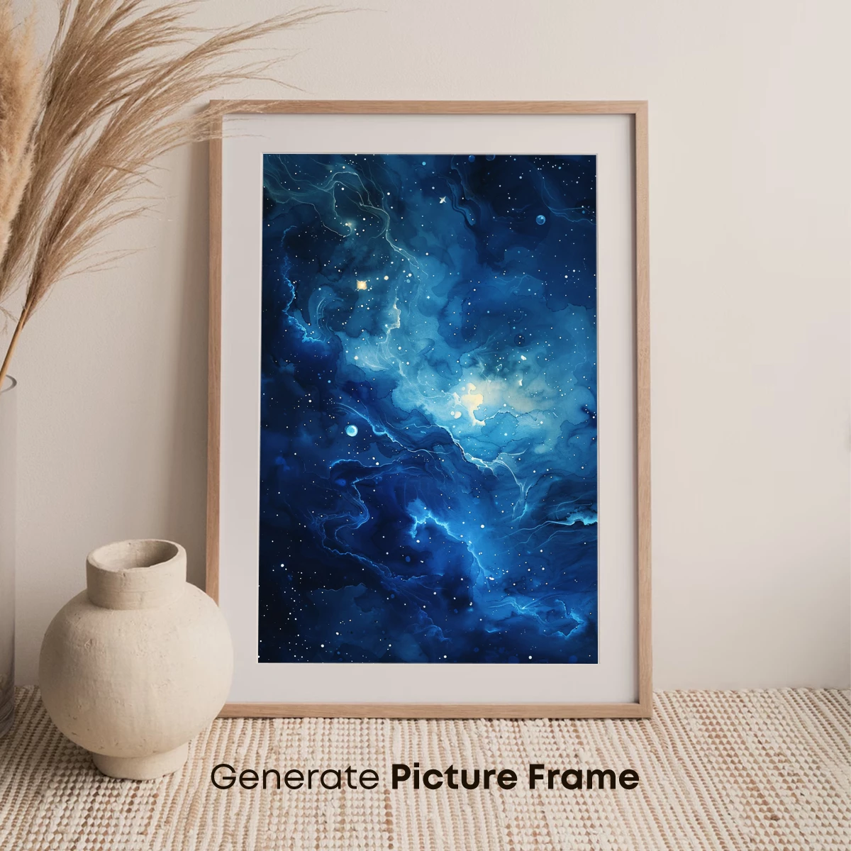 Cosmic Blue Nebula: A Symphony of Stars and Swirls - Image 7