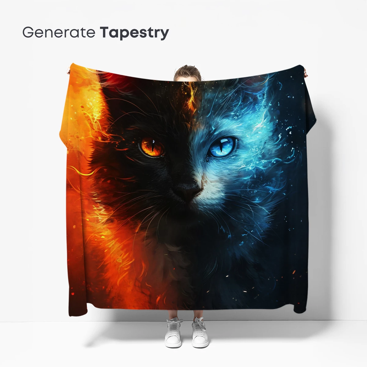 Dual Essence Cat: Fire and Ice Fusion - Image 5