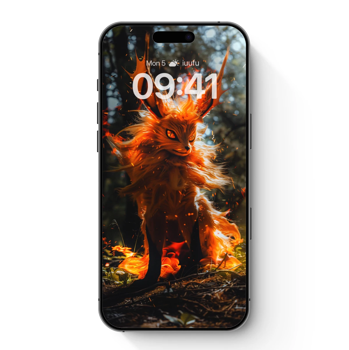 Flame-Furred Fox in Enchanted Forest