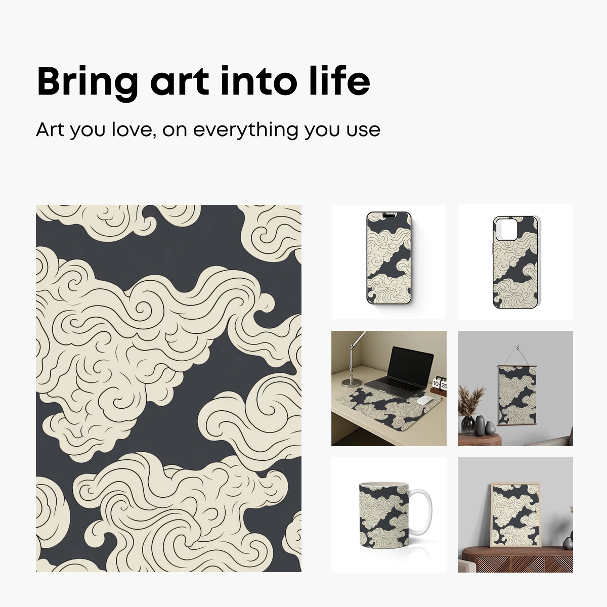 Elegant Swirling Clouds: A Dance of Ancient Artistry - Image 2