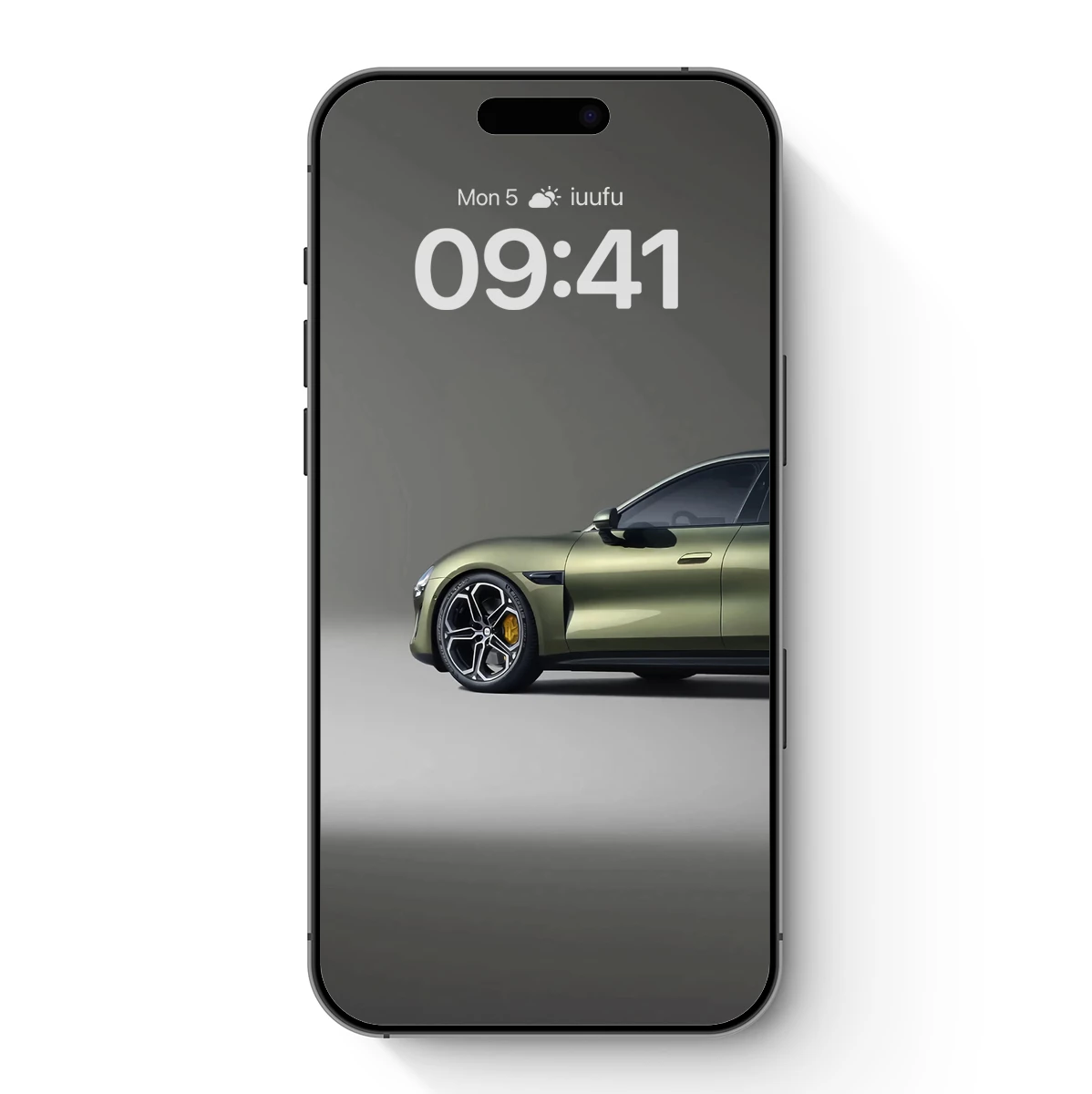 Elegant Green Sports Car in Minimalist Studio