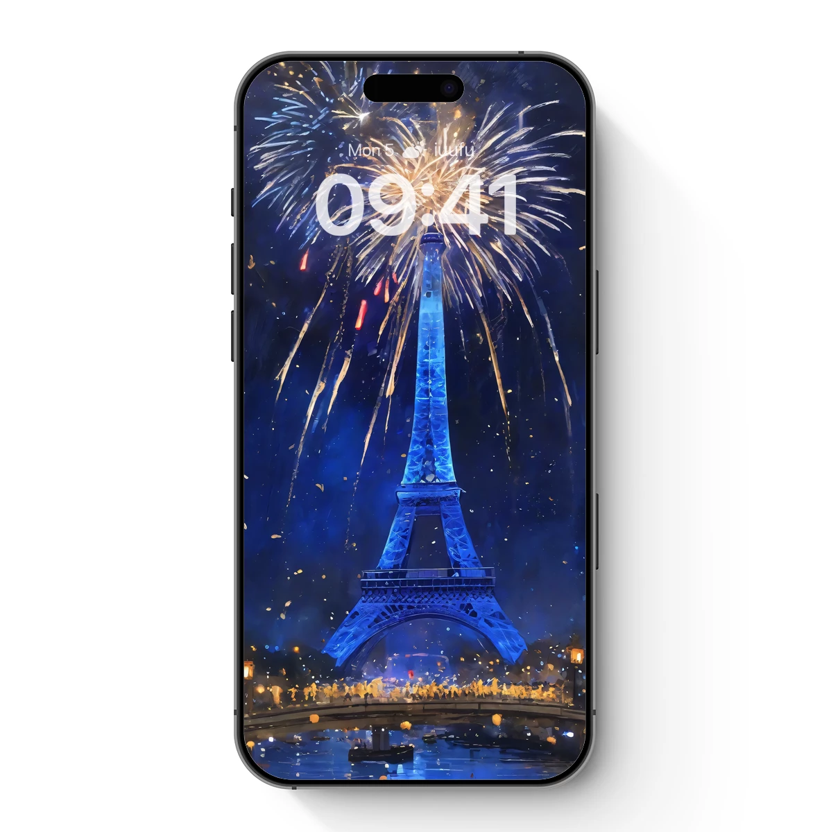 Eiffel Tower Under Fireworks: A Nighttime Spectacle