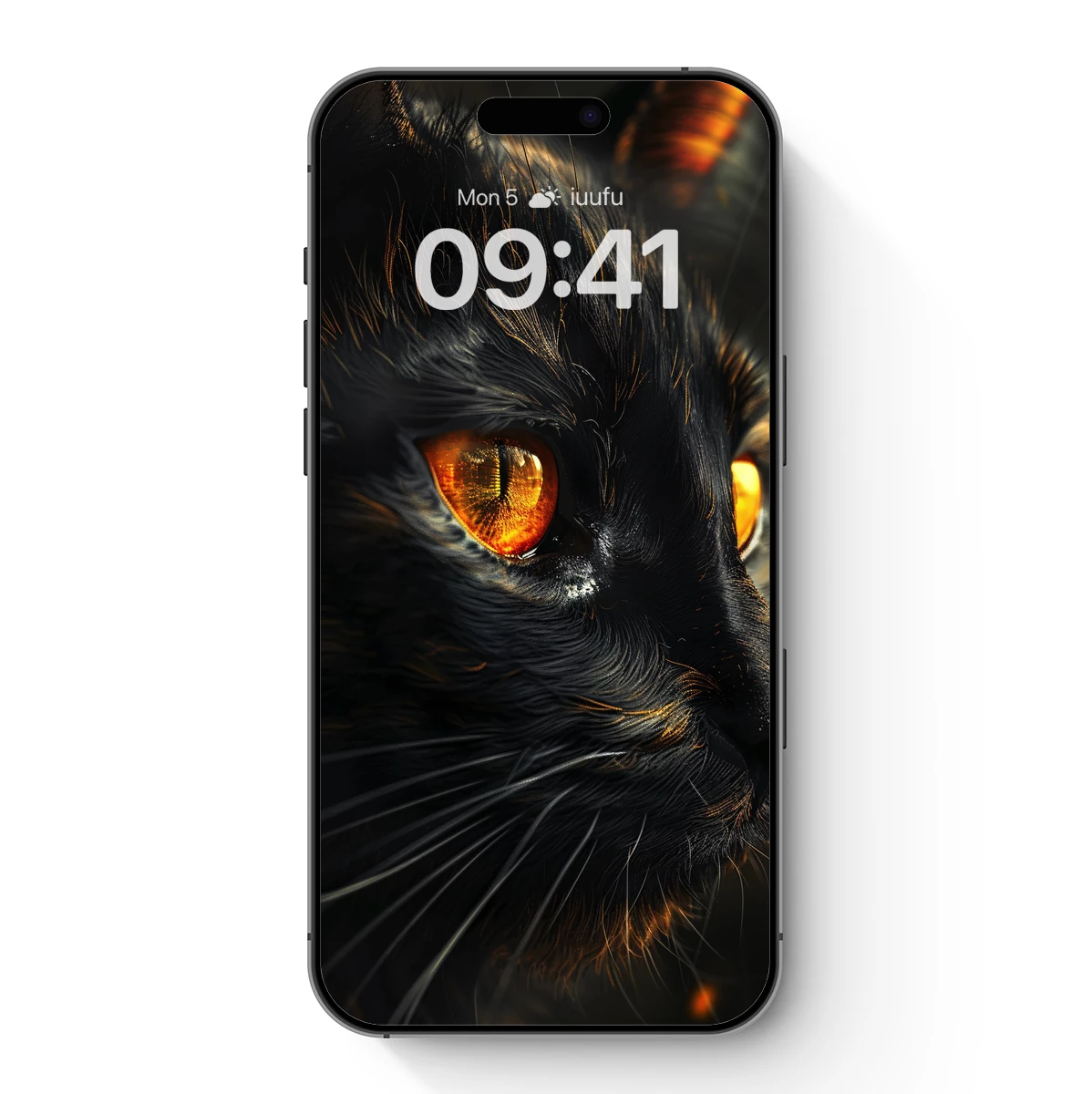 Glowing Ember Eyes: A Black Cat's Mystical Gaze