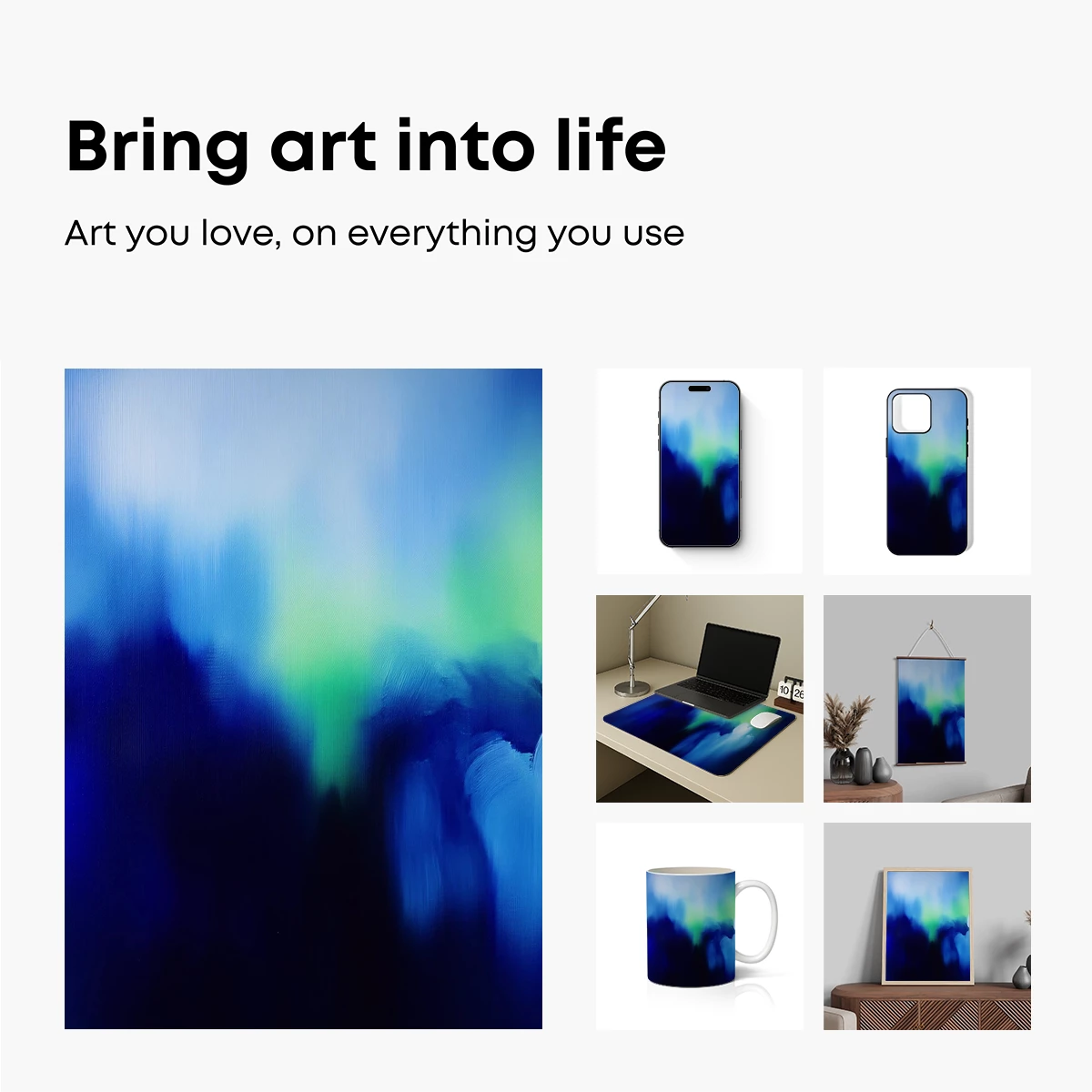 Blue Ethereal Whispers: Abstract Fluidity - Image 2