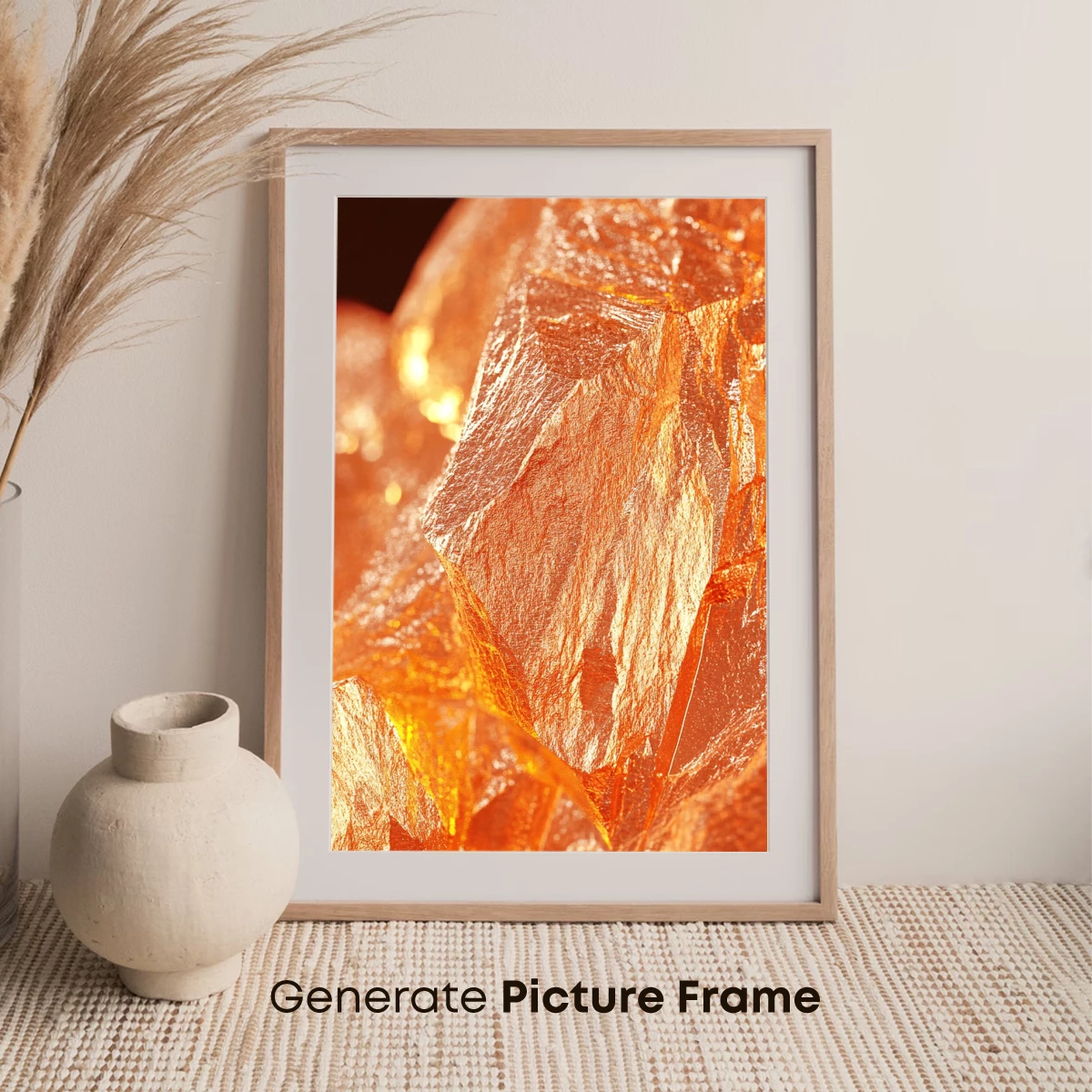 Golden Crystal Radiance: A Luminous Sculpture - Image 7