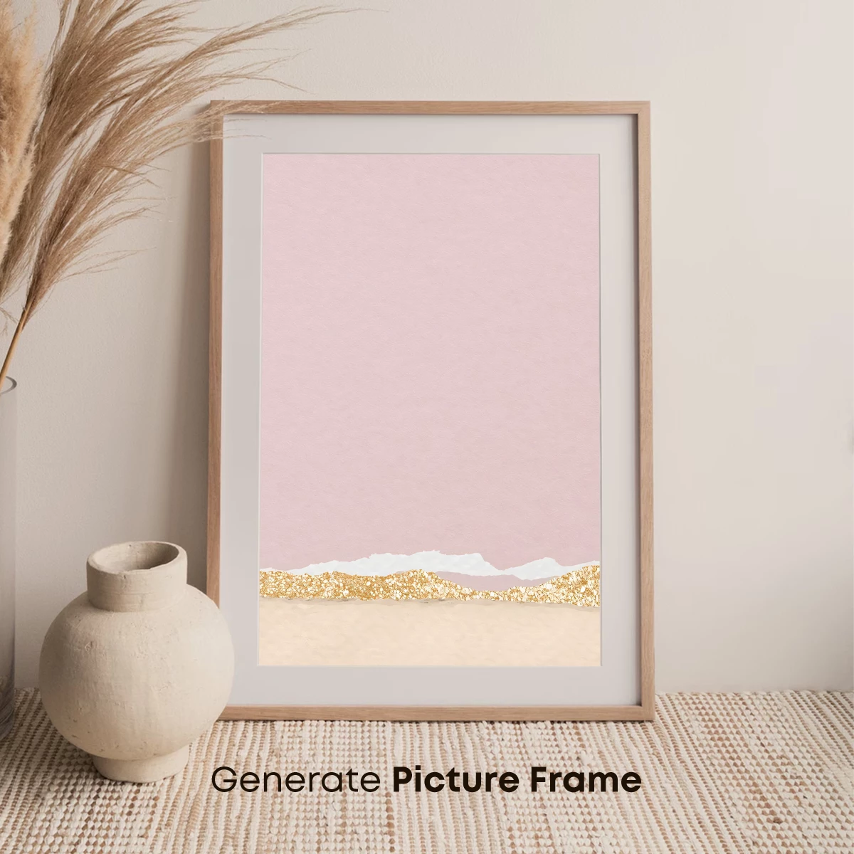 Golden Horizon: Pink and Glitter Landscape - Image 7