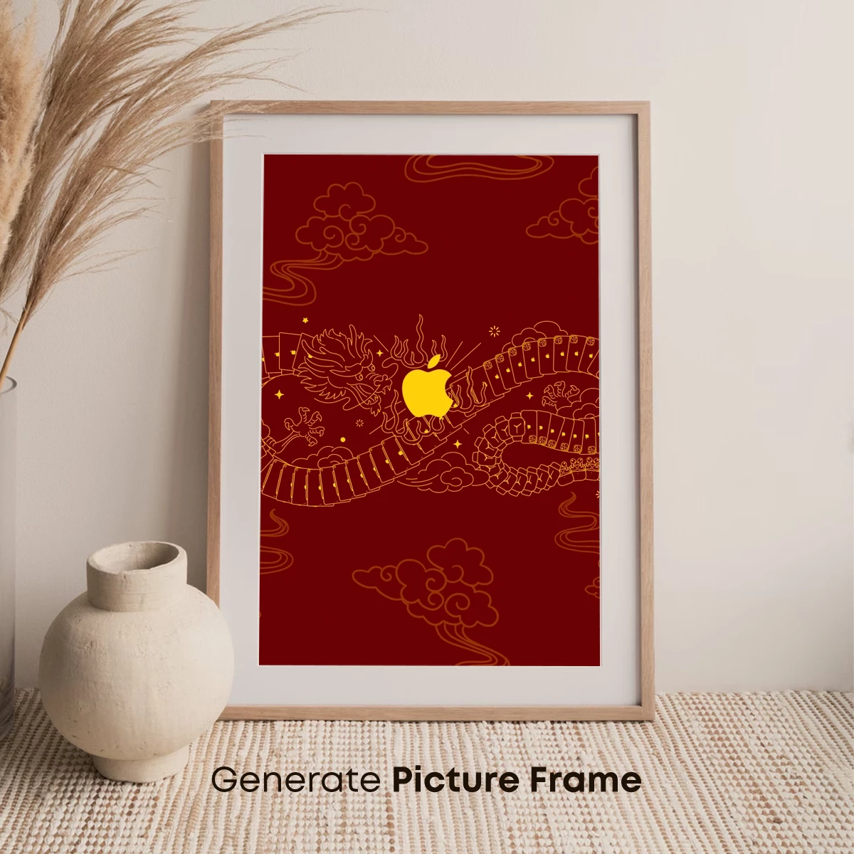 Golden Dragon Embraces Tech Apple in Oriental Elegance - Image 7