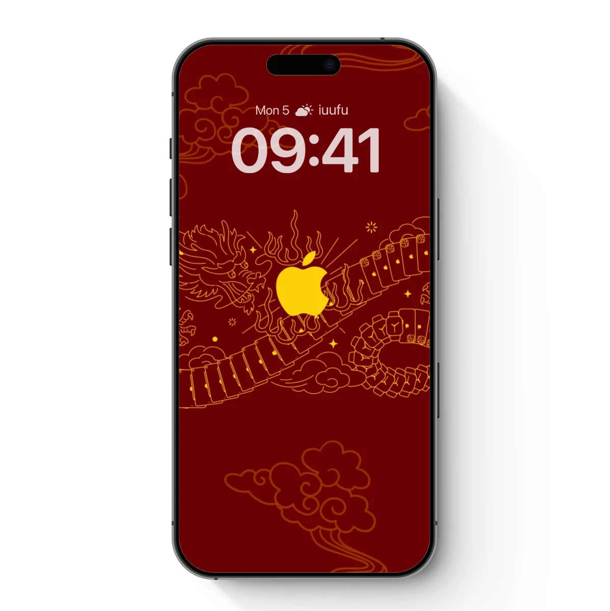 Golden Dragon Embraces Tech Apple in Oriental Elegance
