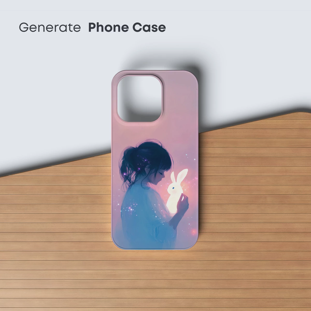 Glowing Bunny Embrace: Dreamy Pastel Fantasy - Image 3