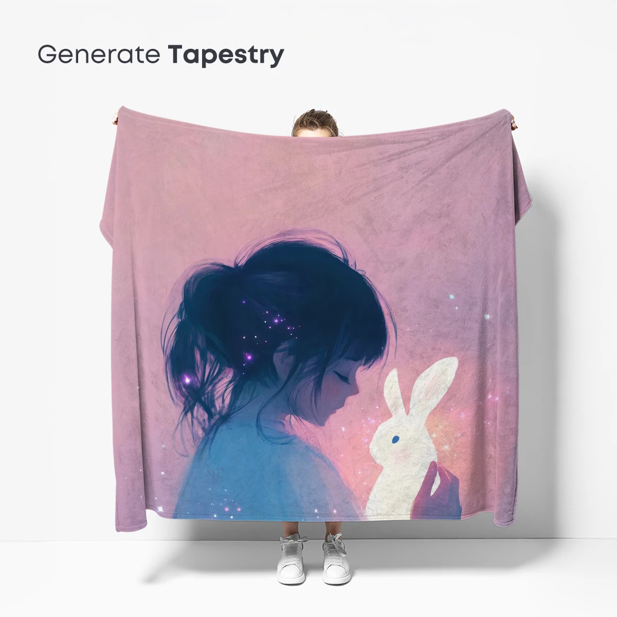 Glowing Bunny Embrace: Dreamy Pastel Fantasy - Image 5