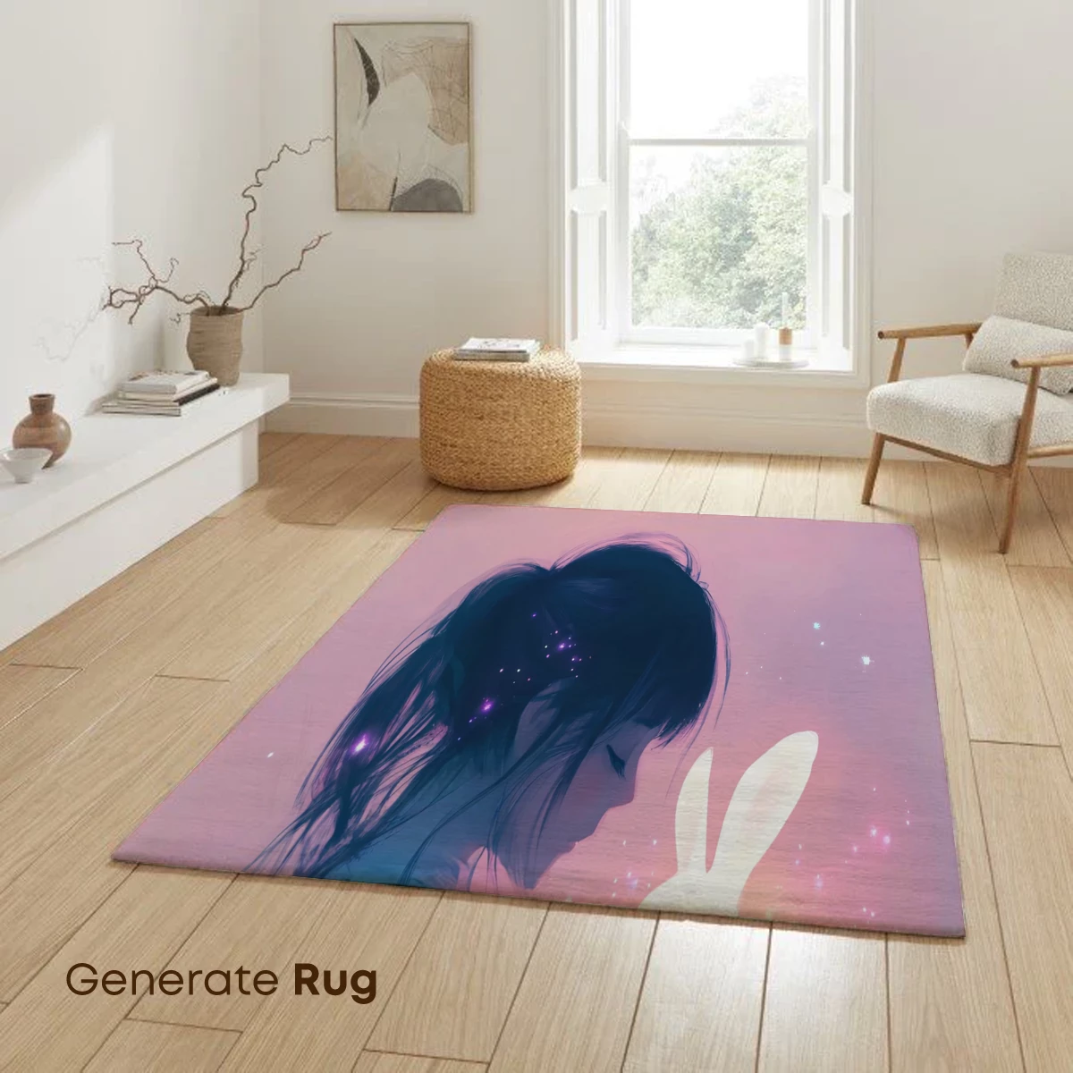 Glowing Bunny Embrace: Dreamy Pastel Fantasy - Image 6