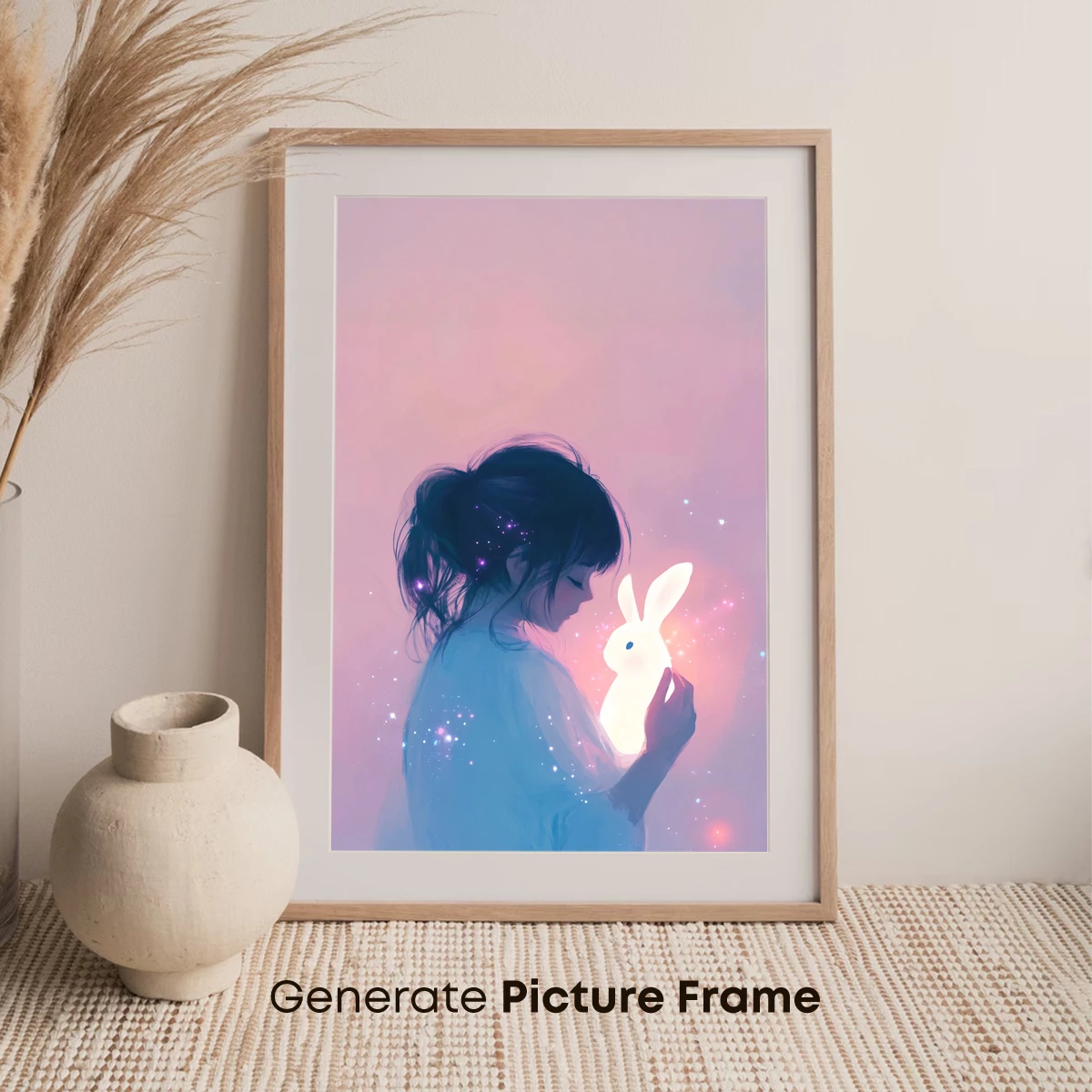 Glowing Bunny Embrace: Dreamy Pastel Fantasy - Image 7