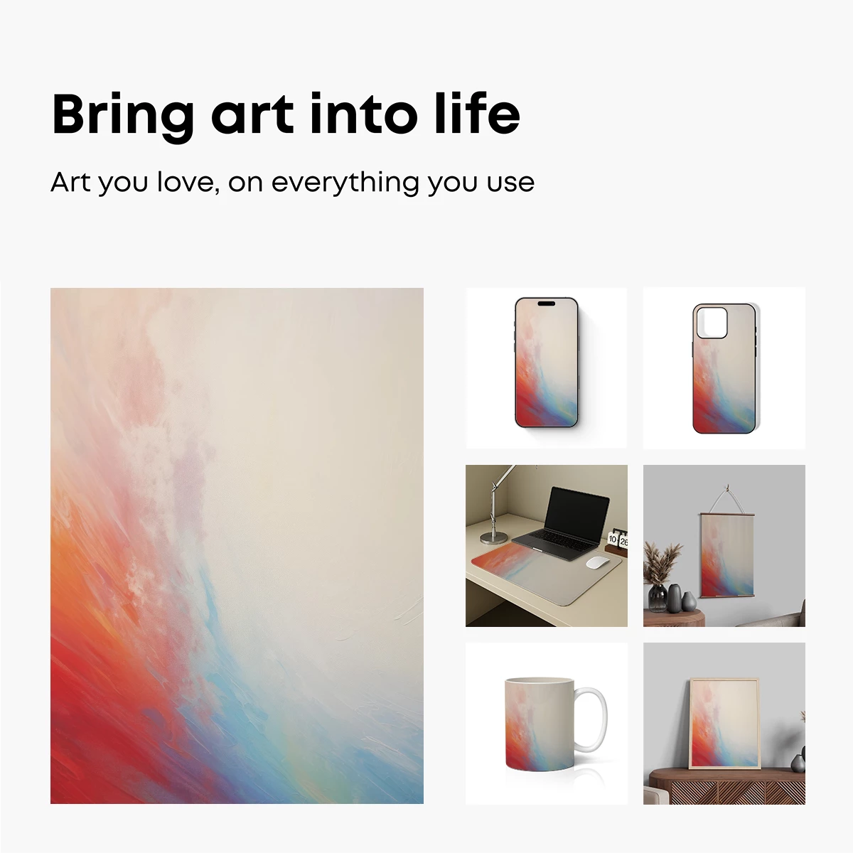 Abstract Dawn: Fusion of Colors and Canvas Texture - Image 2