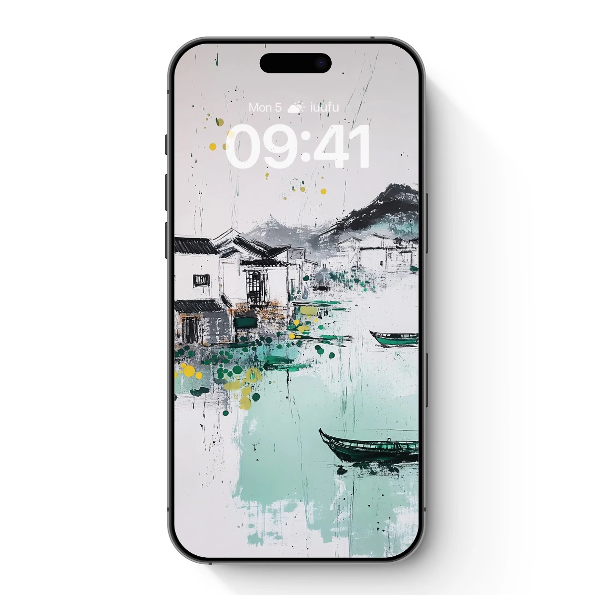 Harbor Serenity: Abstract Watercolor Village