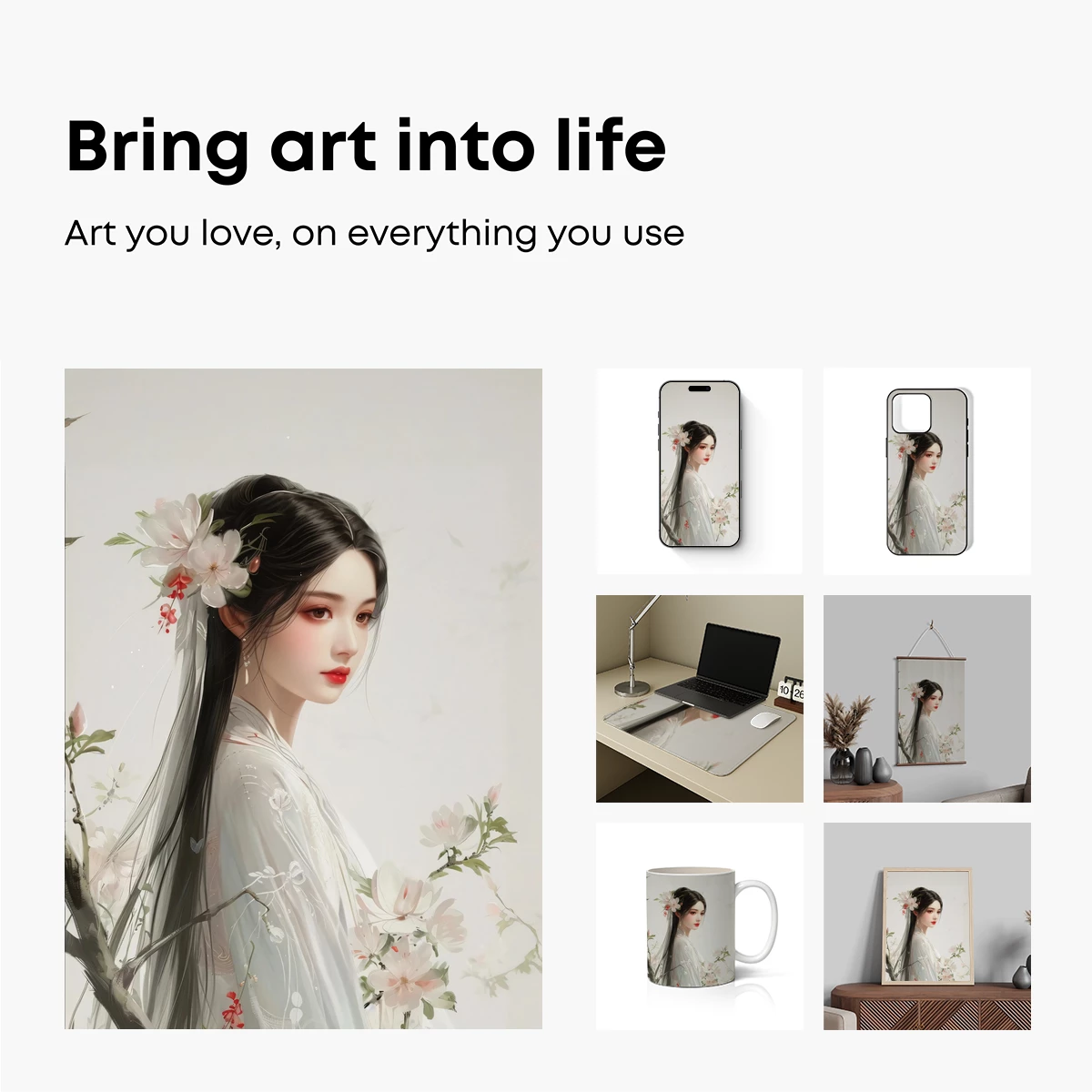 Ethereal Blossom: A Poetic Portrait in Floral Elegance - Image 2