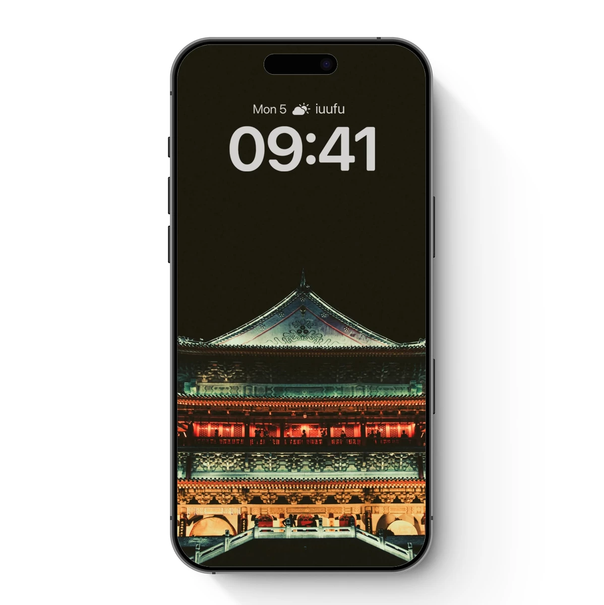 Illuminated Pagoda at Night: A Symphony of Light and Shadow