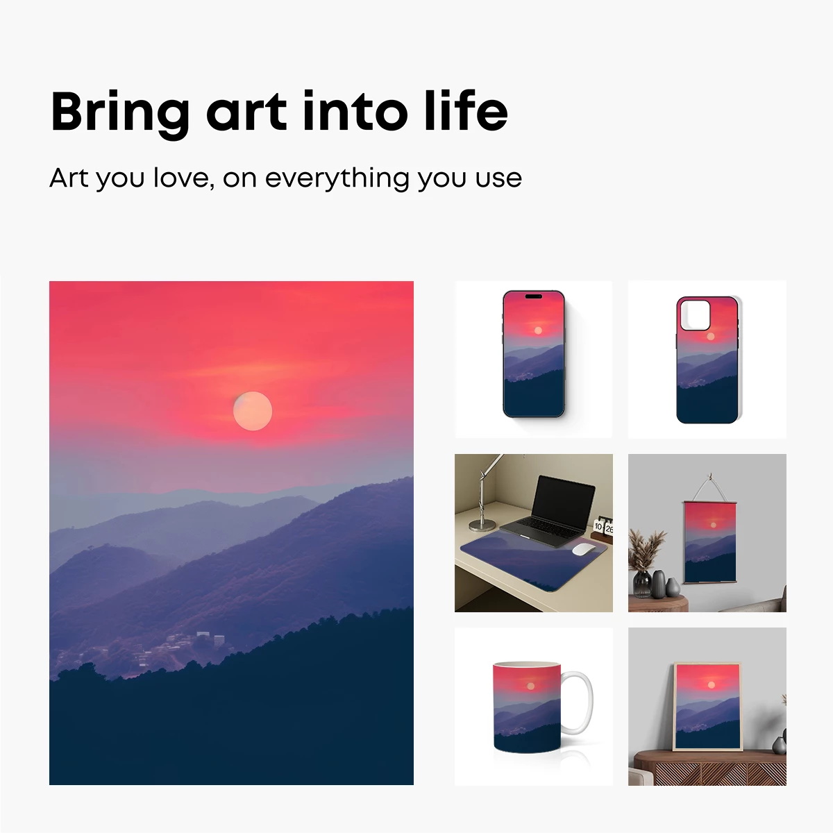 Eternal Sunset Over Misty Peaks Eternal Sunset Over Misty Peaks