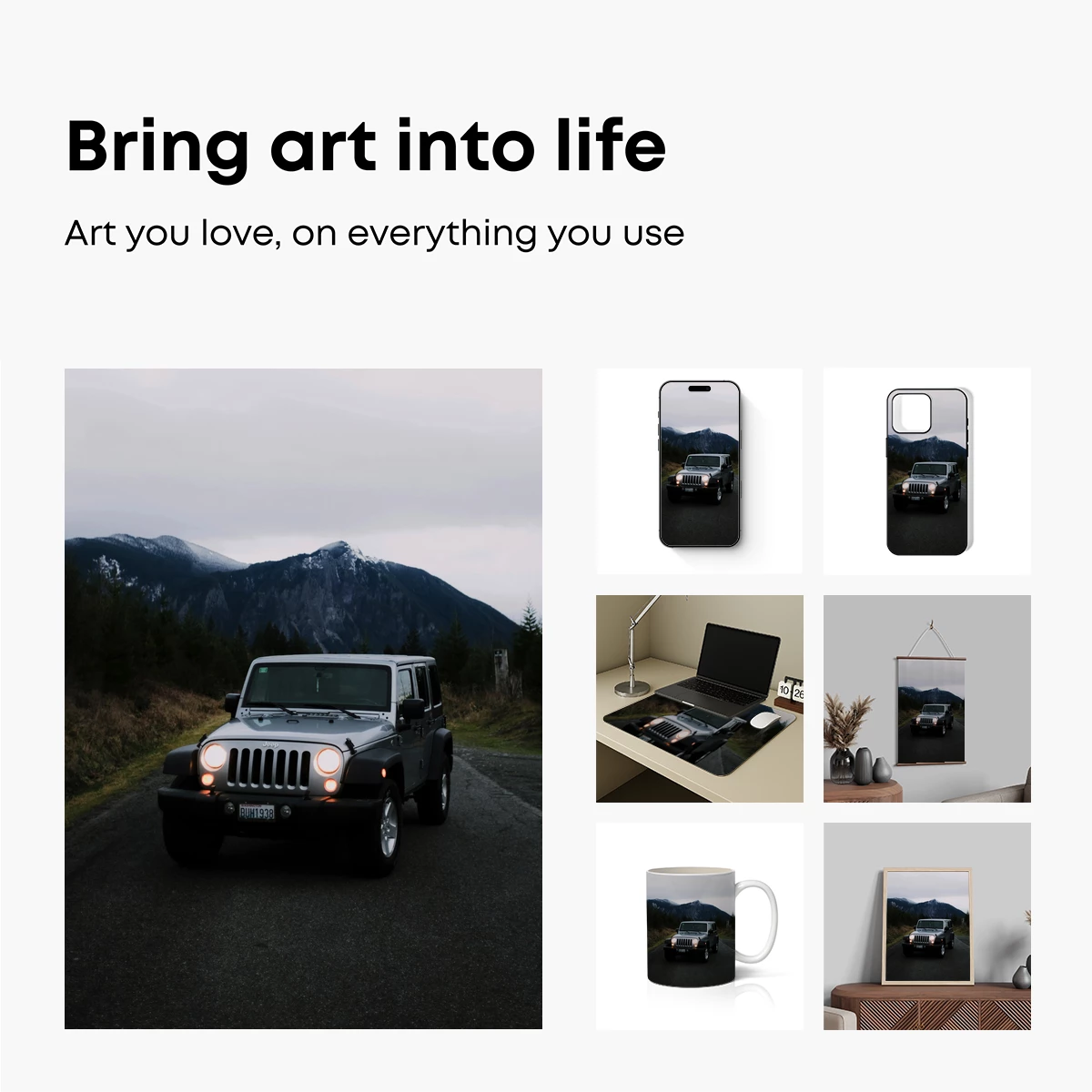 Jeep Under Mountain Shadows - Image 2