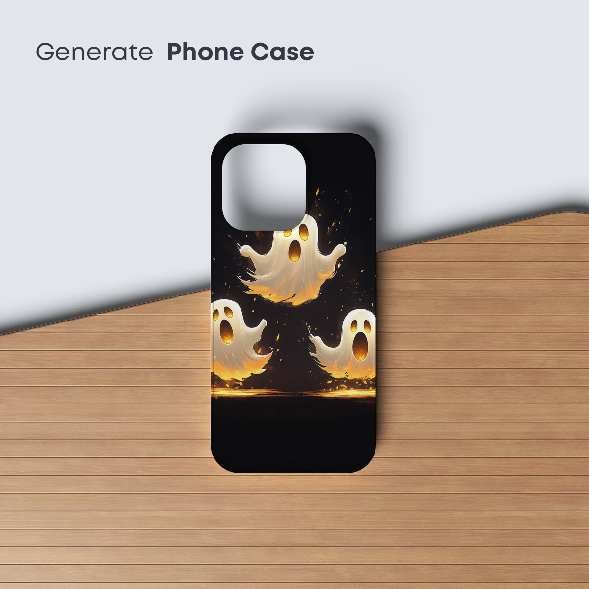 Glowing Ghost Trio: Halloween Spirit Art - Image 3