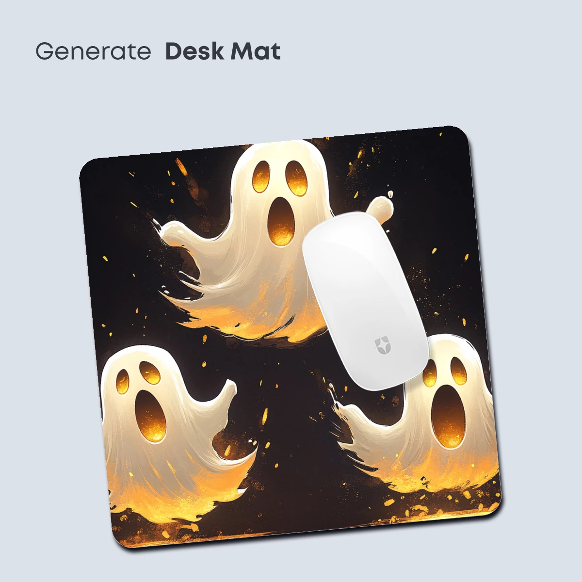 Glowing Ghost Trio: Halloween Spirit Art - Image 4