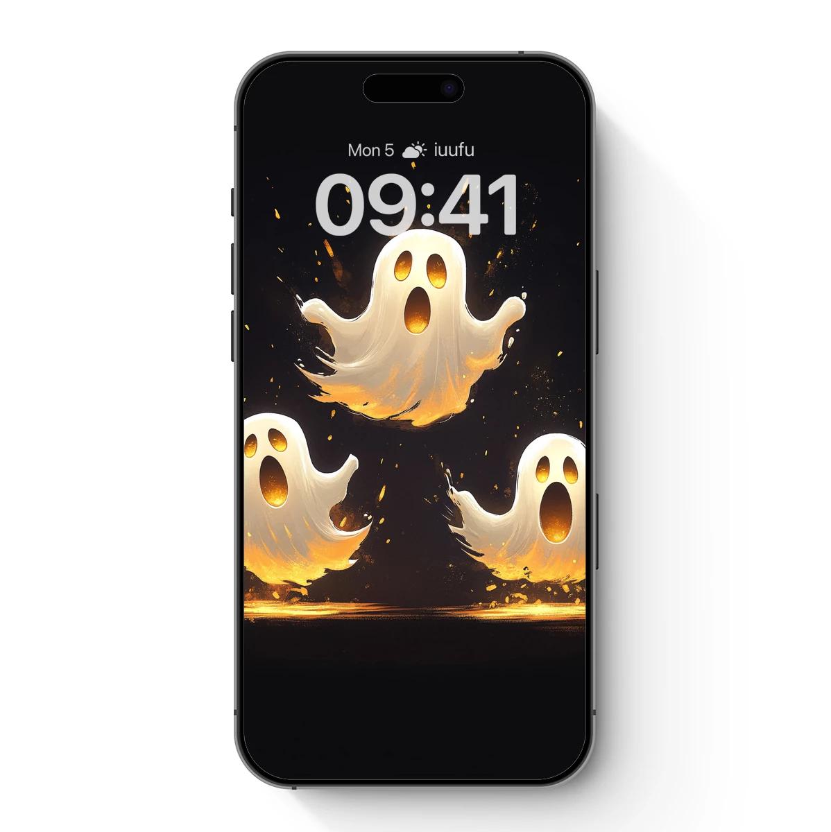 Glowing Ghost Trio: Halloween Spirit Art