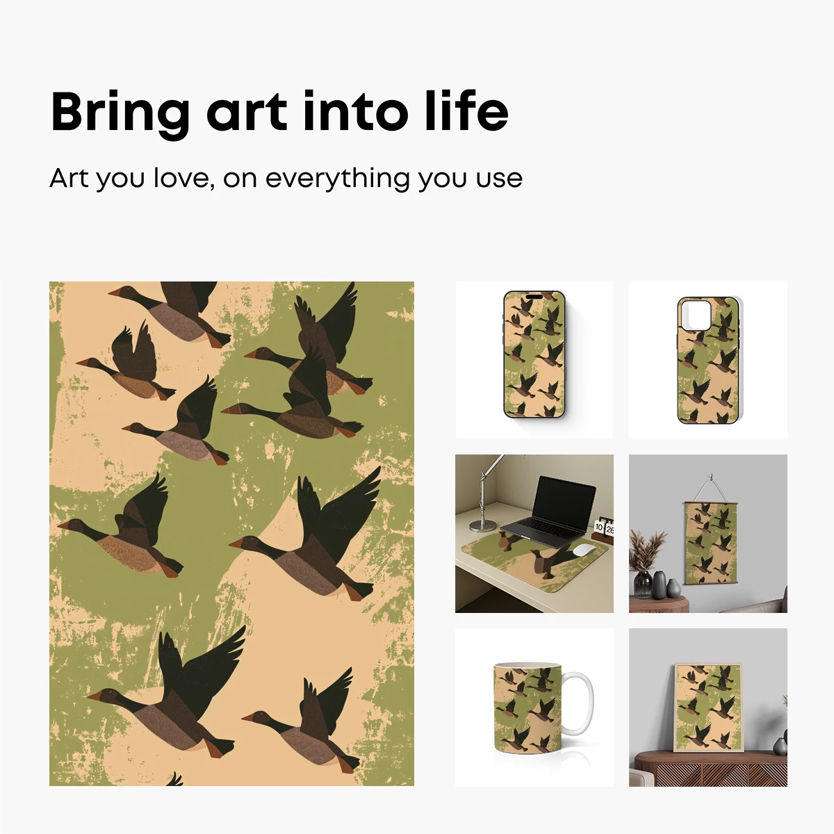 Geese in Flight: Grunge Artistry - Image 2