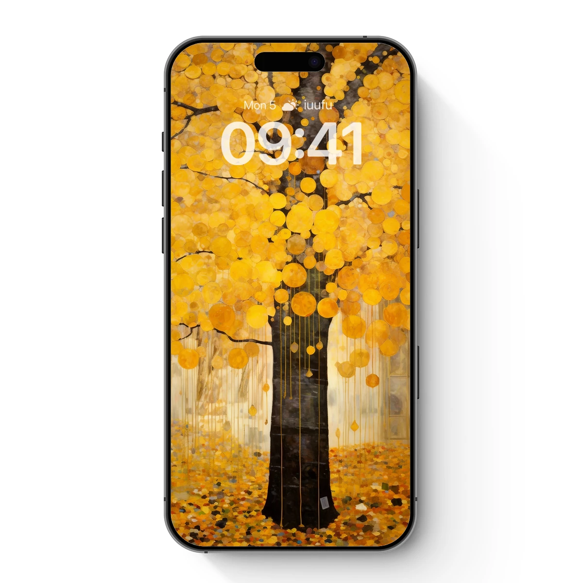 Golden Circles Tree: Abstract Autumnal Radiance