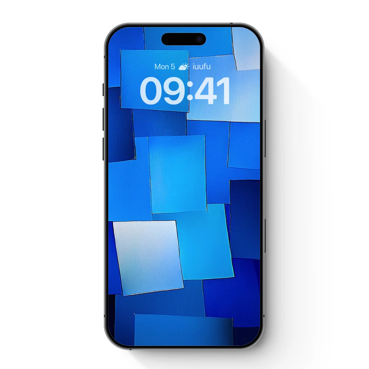 Blue Geometric Harmony: A Digital Abstract Mosaic