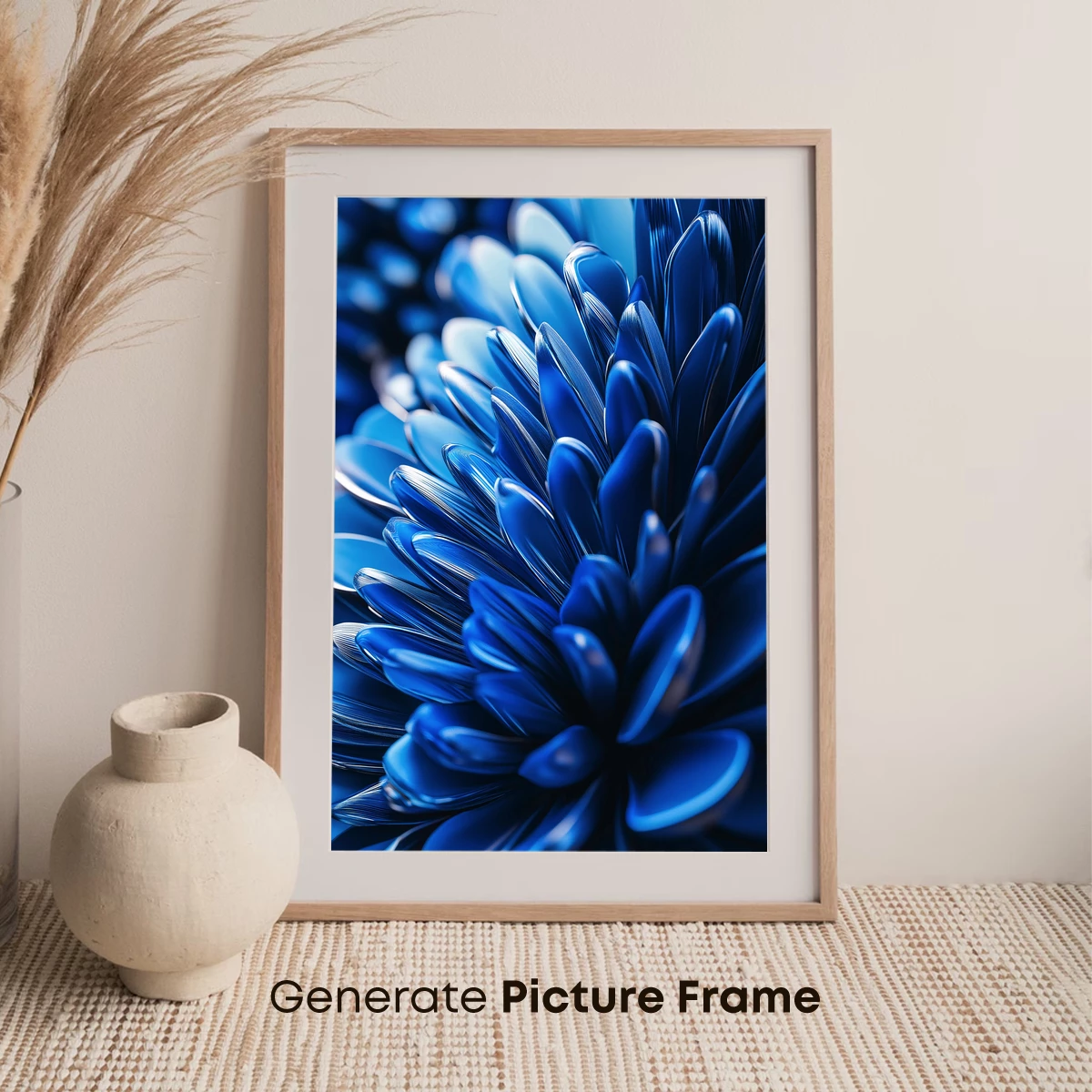 Blue Crystal Bloom: Futuristic Floral Artistry - Image 7