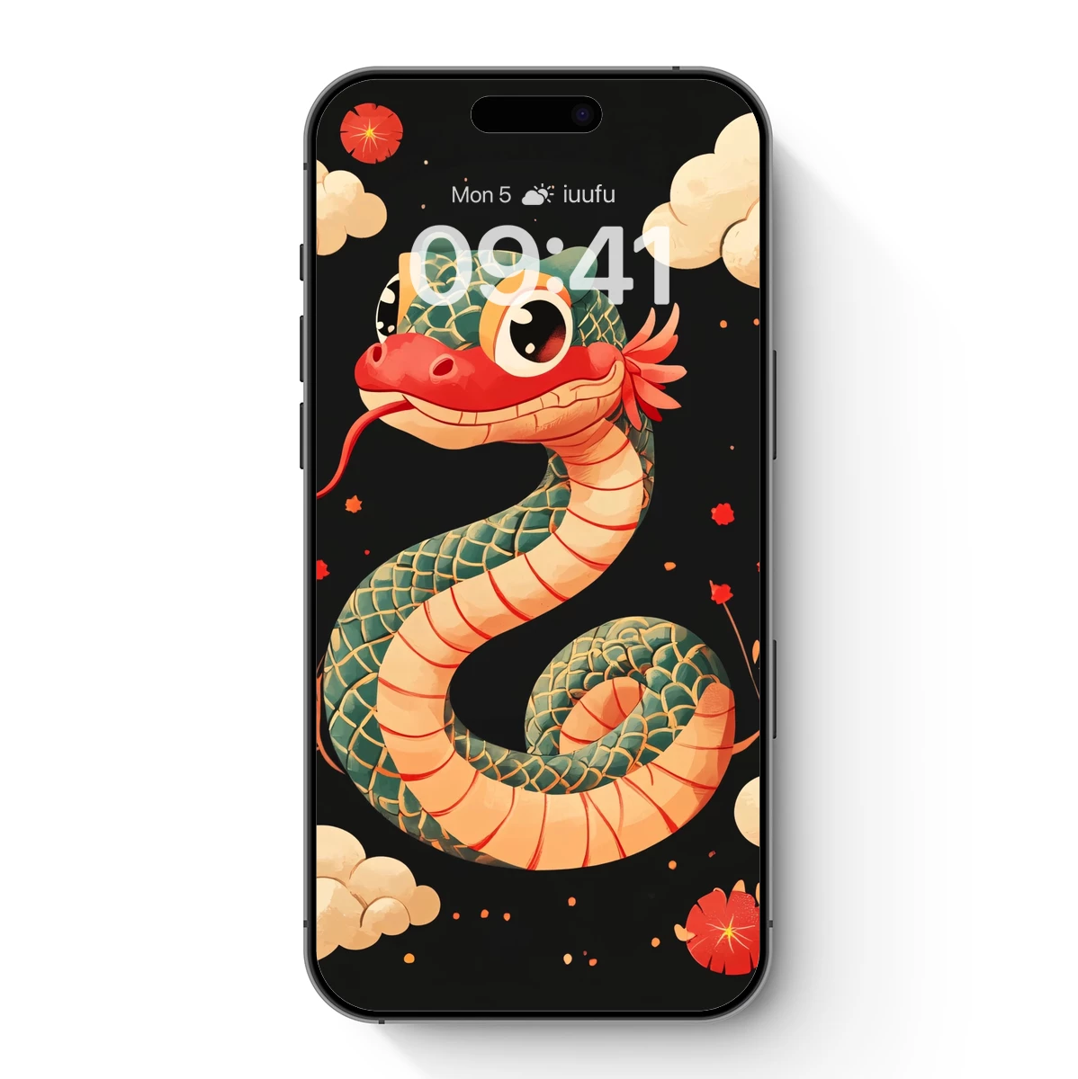 Charming Serpent in a Floral Sky: Whimsical Artistry