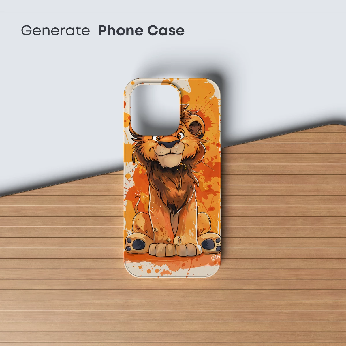 Charming Lion Cub in Vibrant Splash Art - Image 3