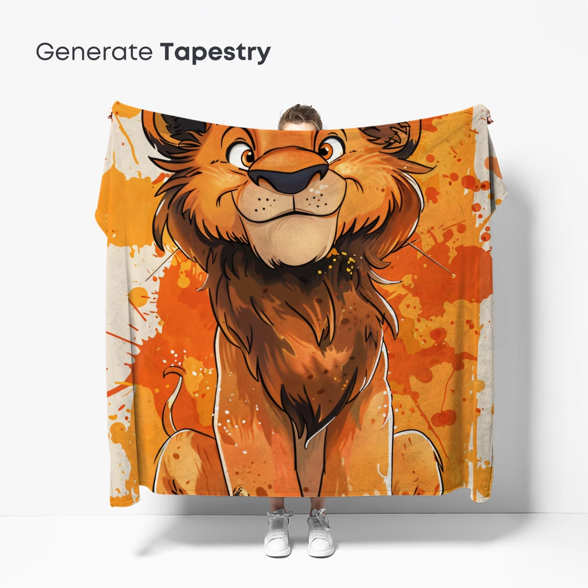 Charming Lion Cub in Vibrant Splash Art - Image 5